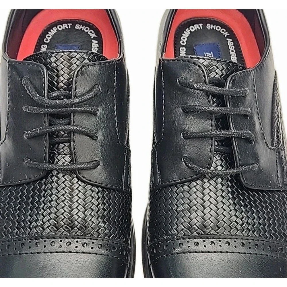 Ashford Hayes Dress Shoe Express Black Oxford Size 9 Men Derby Man-Made Upper